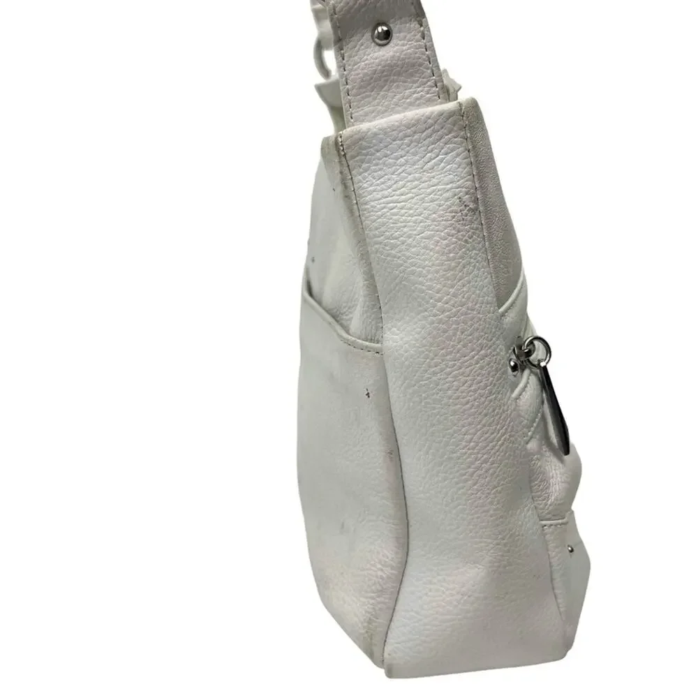 STONE & CO MOUNTAIN White Genuine Leather Shoulder Bag Purse Handbag Tote